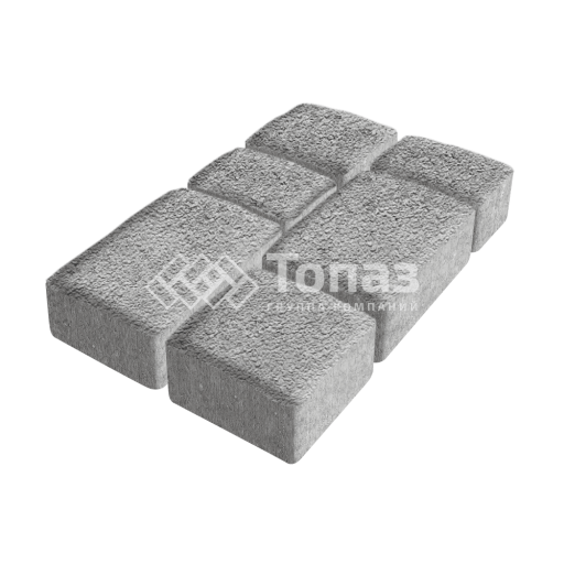 Тротуарная плитка Старый город, серо-белая на камне, 6 см