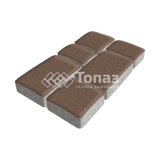 Тротуарная плитка Брук, коричневая, 4 см