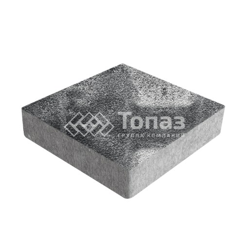 Тротуарная плитка Квадрат 200х200х40, черно-белая на камне