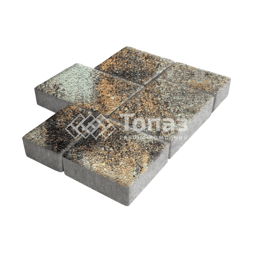 Тротуарная плитка Новый город, агат кофейный на камне, 8 см