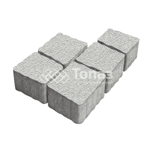 Тротуарная плитка Антик, белая на камне, 4 см