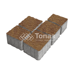 Тротуарная плитка Антик, листопад с гранитной крошкой, 4 см