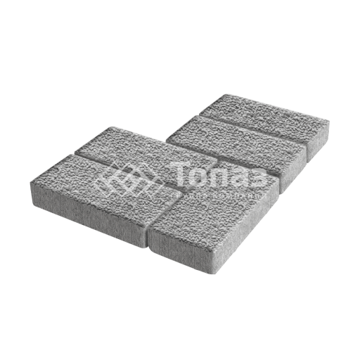 Тротуарная плитка Брусчатка, серо-белая с мраморной крошкой, 4 см